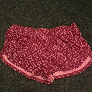 Calvin Klein Burgundy Patterned High Waist Shorts